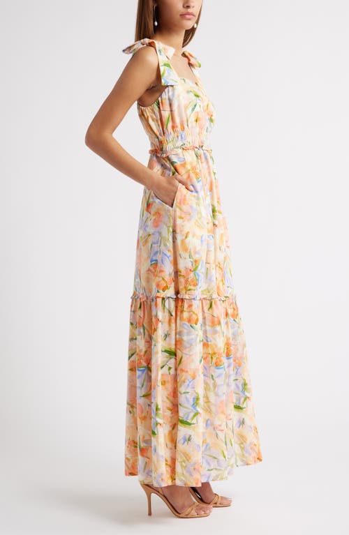Chelsea28 Tie Strap Floral Print Maxi Dress In Multi