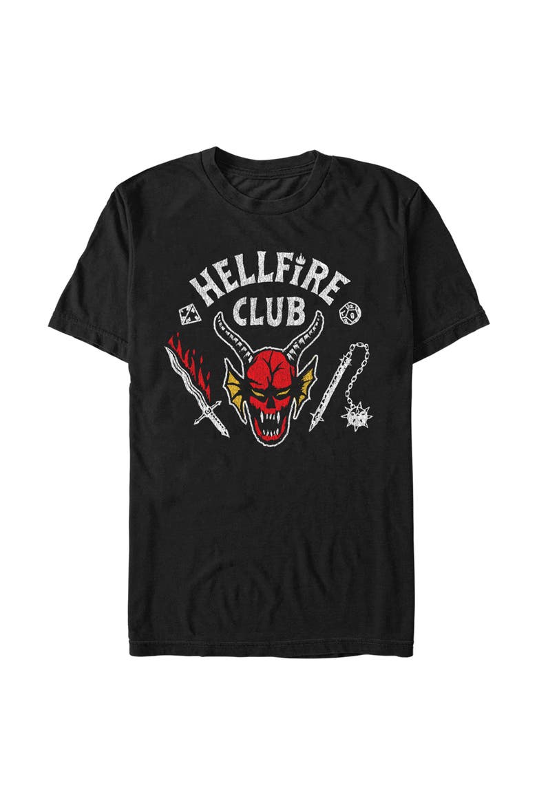 Netflix Men's Stranger Things Hellfire Club Costume Graphic T-Shirt, Main, color, Black