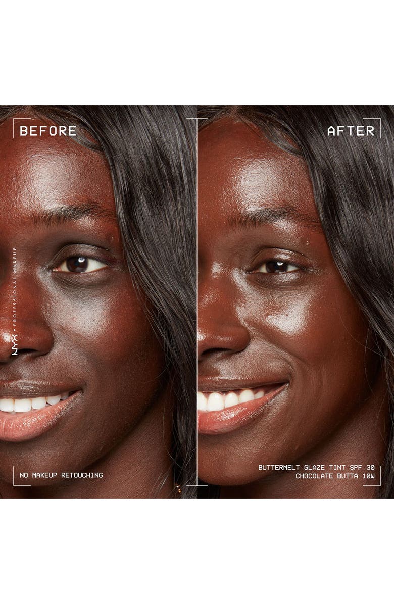 NYX PROFESSIONAL MAKEUP Buttermelt Glaze Soft Glow Skin Tint SPF 30, Alternate, color, Chocolate Butta