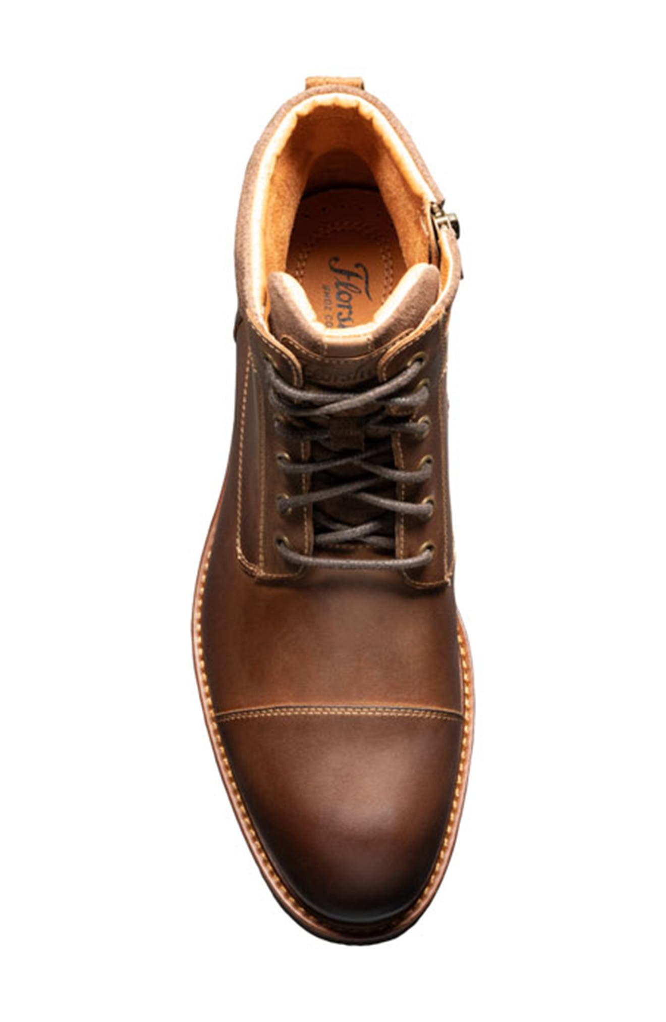 Florsheim Chalet Leather Cap Toe Boot, Alternate, color, Brown Ch