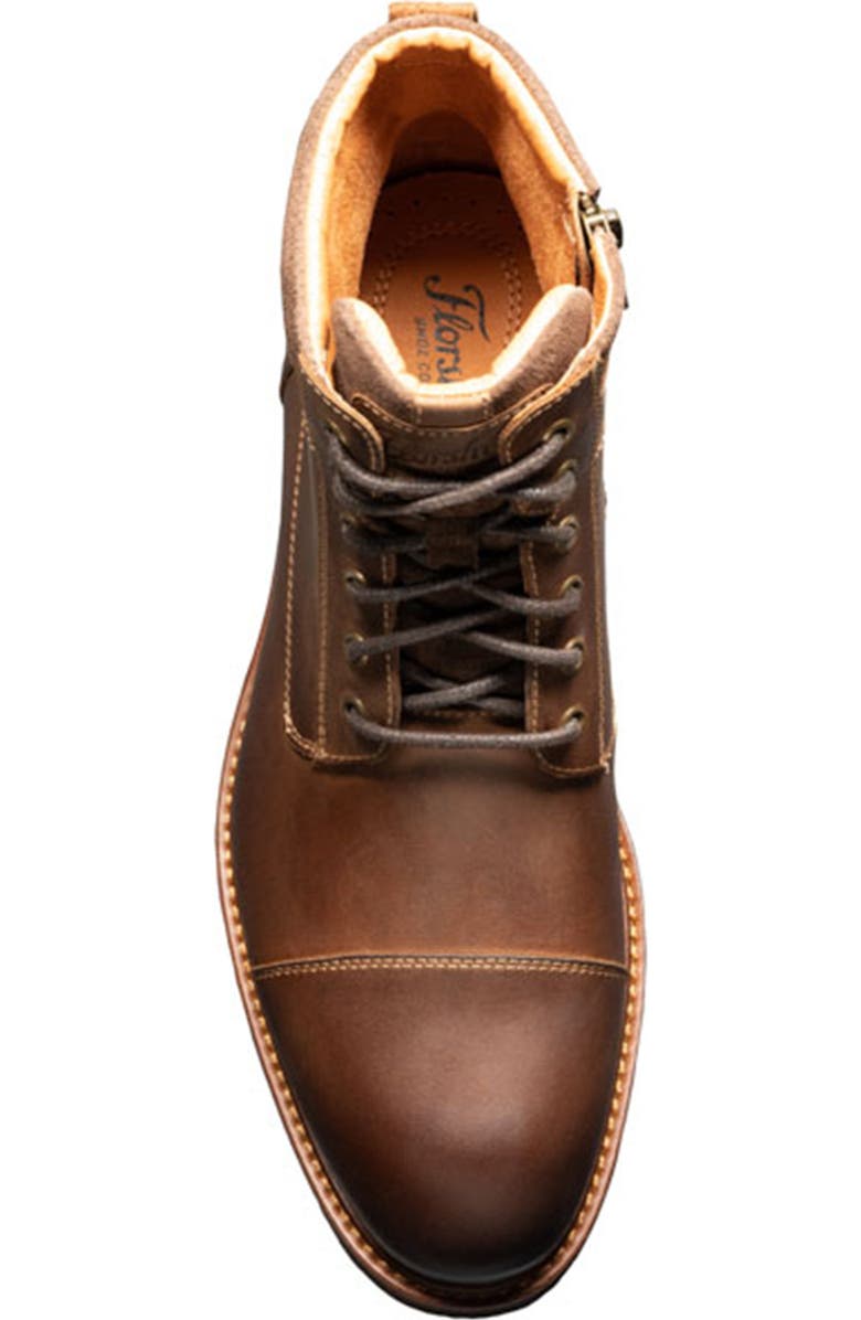Florsheim Chalet Leather Cap Toe Boot, Alternate, color, Brown Ch