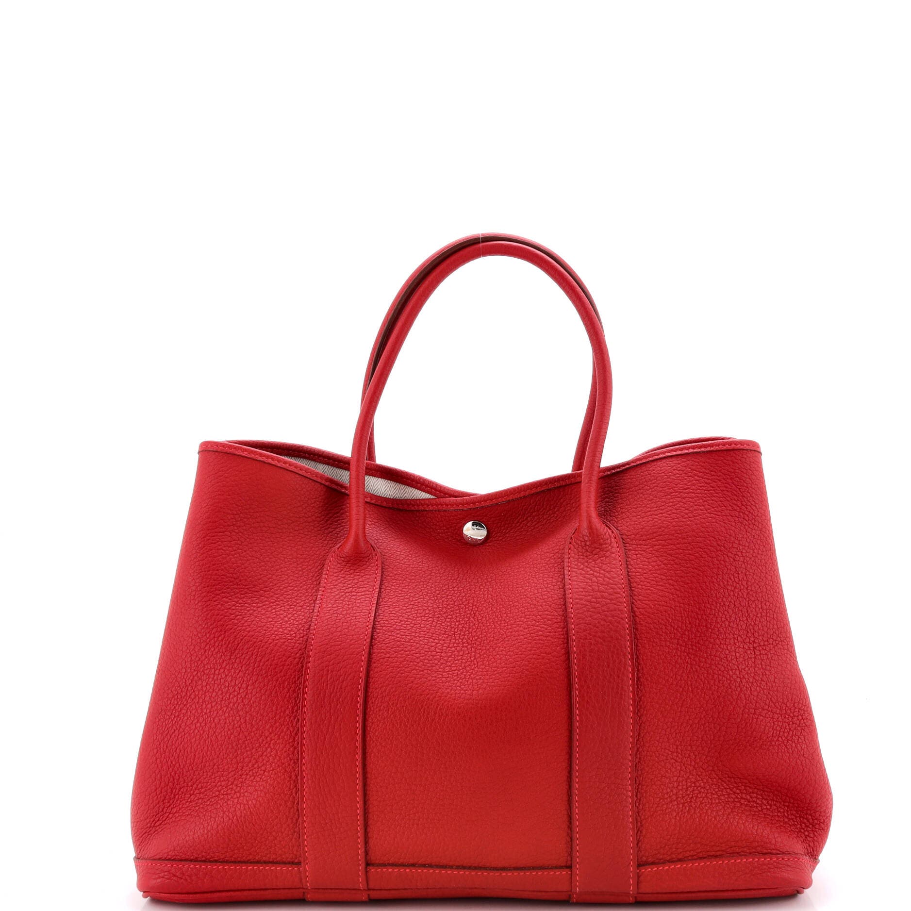 Pre-Owned Hermes Garden Party Tote Leather 36, Alternate, color, Rouge Casaque