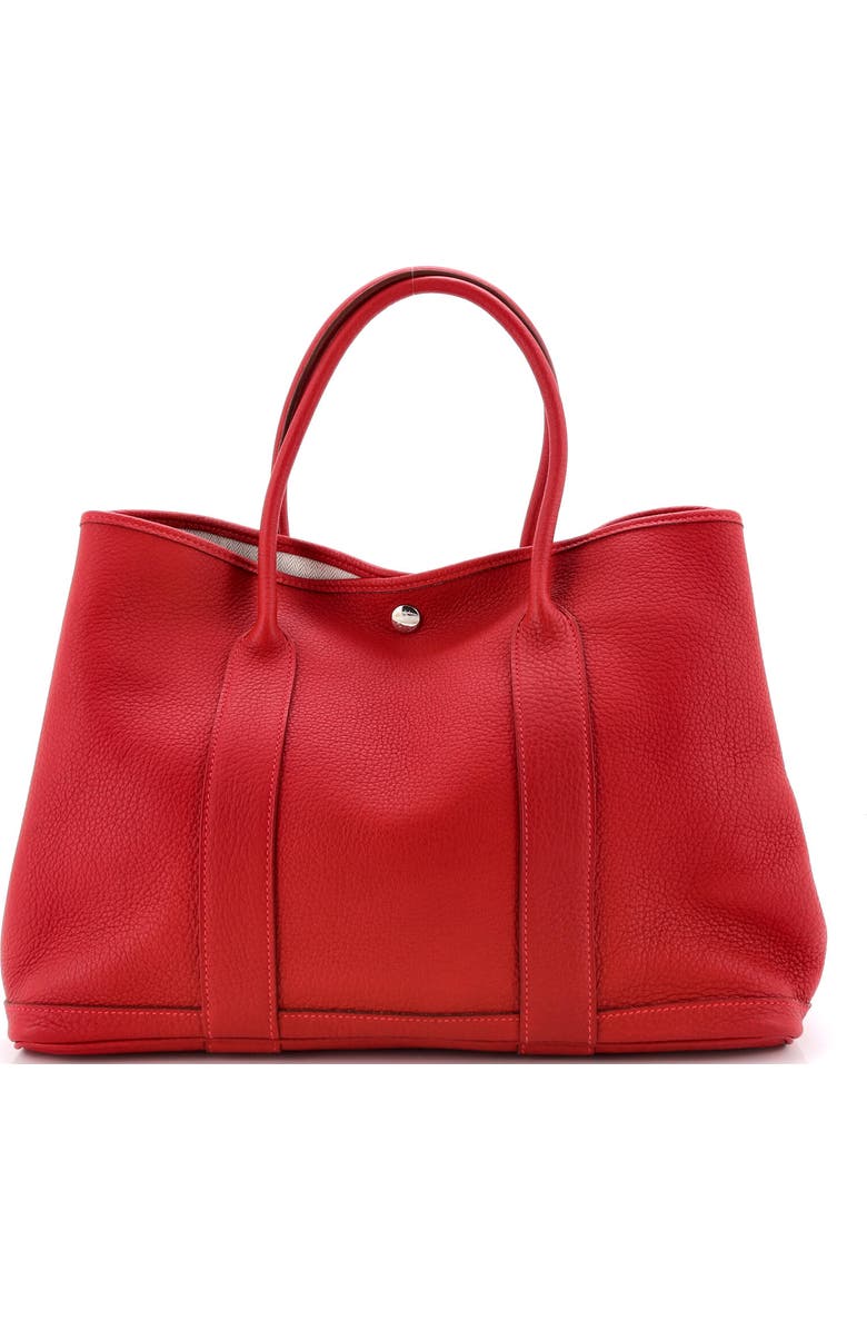 Pre-Owned Hermes Garden Party Tote Leather 36, Alternate, color, Rouge Casaque