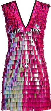 SHO by Tadashi Shoji Fringe Sequin Minidress