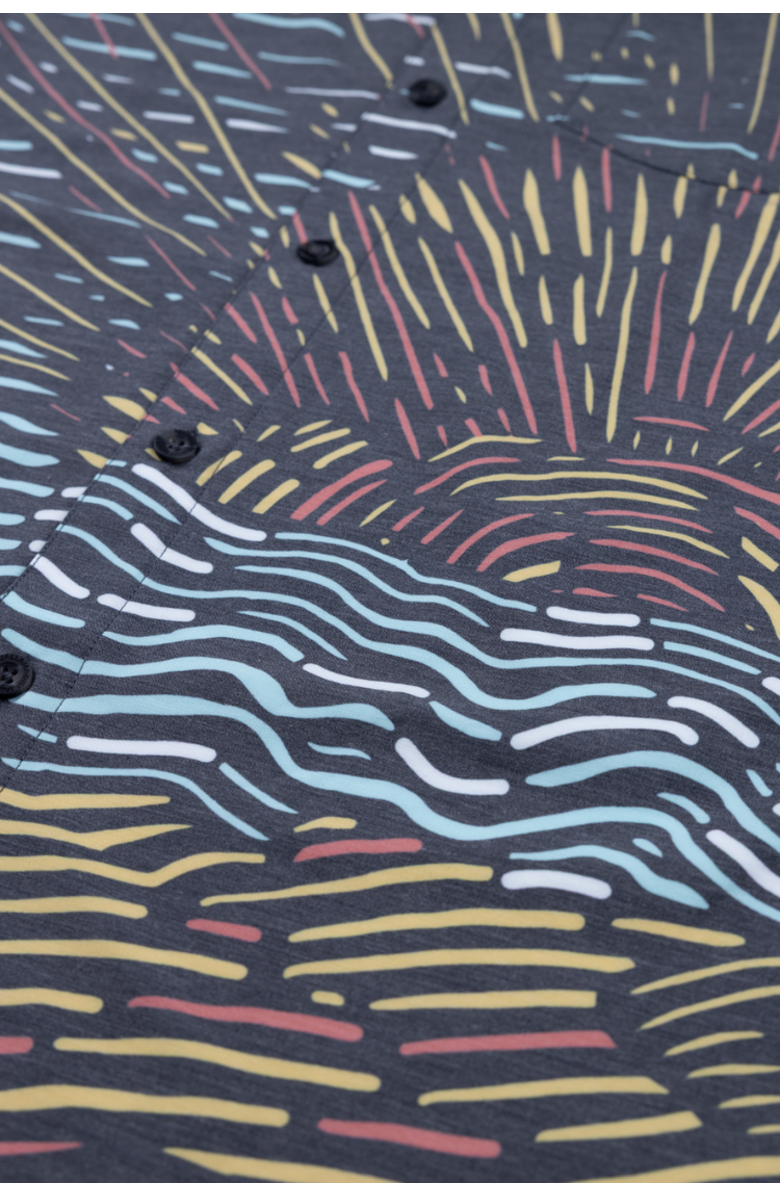 Baja Llama Sunburst - Vagabond Button Up, Alternate, color, Black