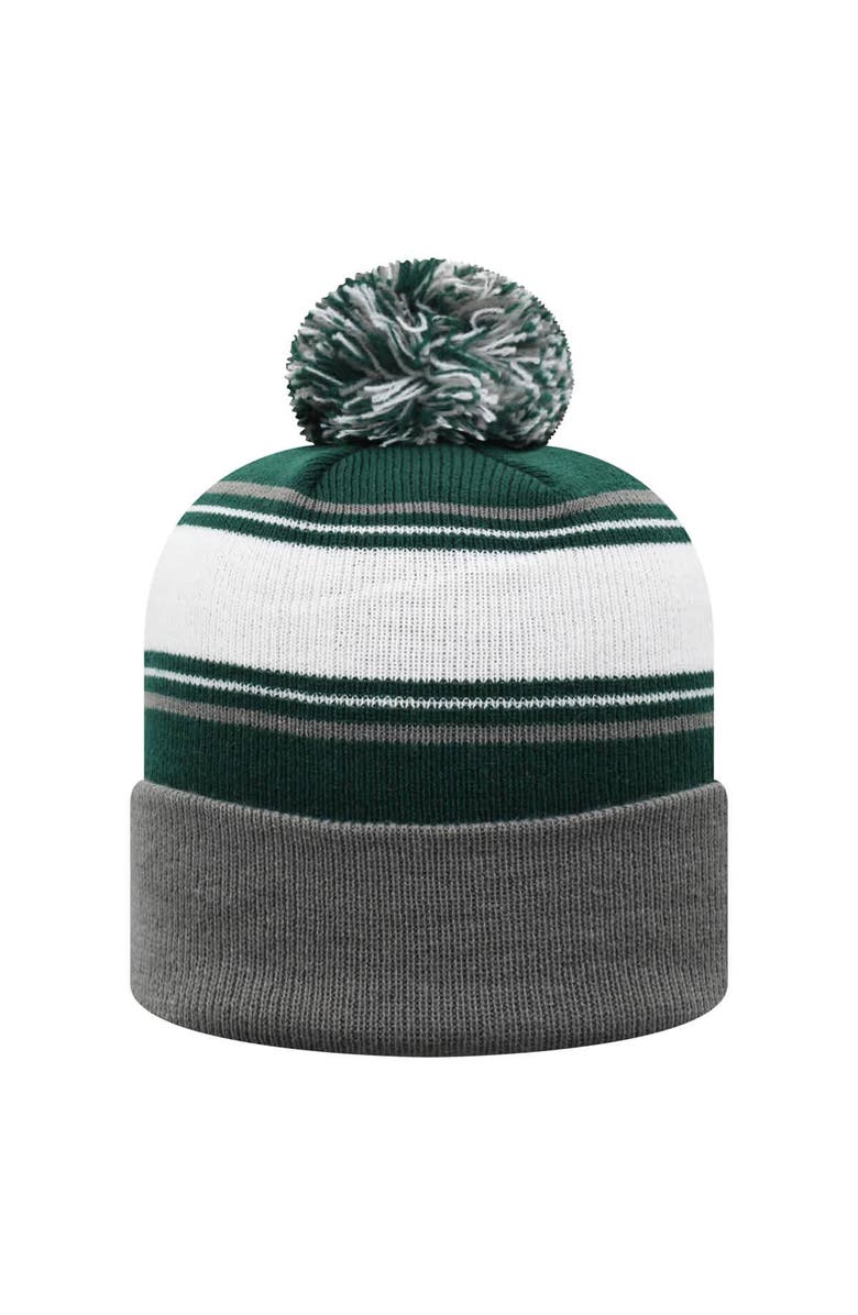 TOP OF THE WORLD Men's Top of the World Green Michigan State Spartans Ambient Cuffed Knit Hat with Pom, Alternate, color, Green