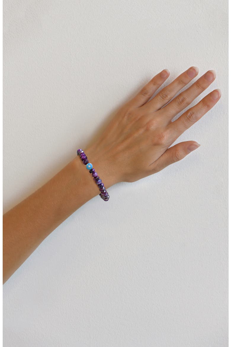 Soul Mystic Moonstone Stretch Bracelet, Alternate, color, PURPLE