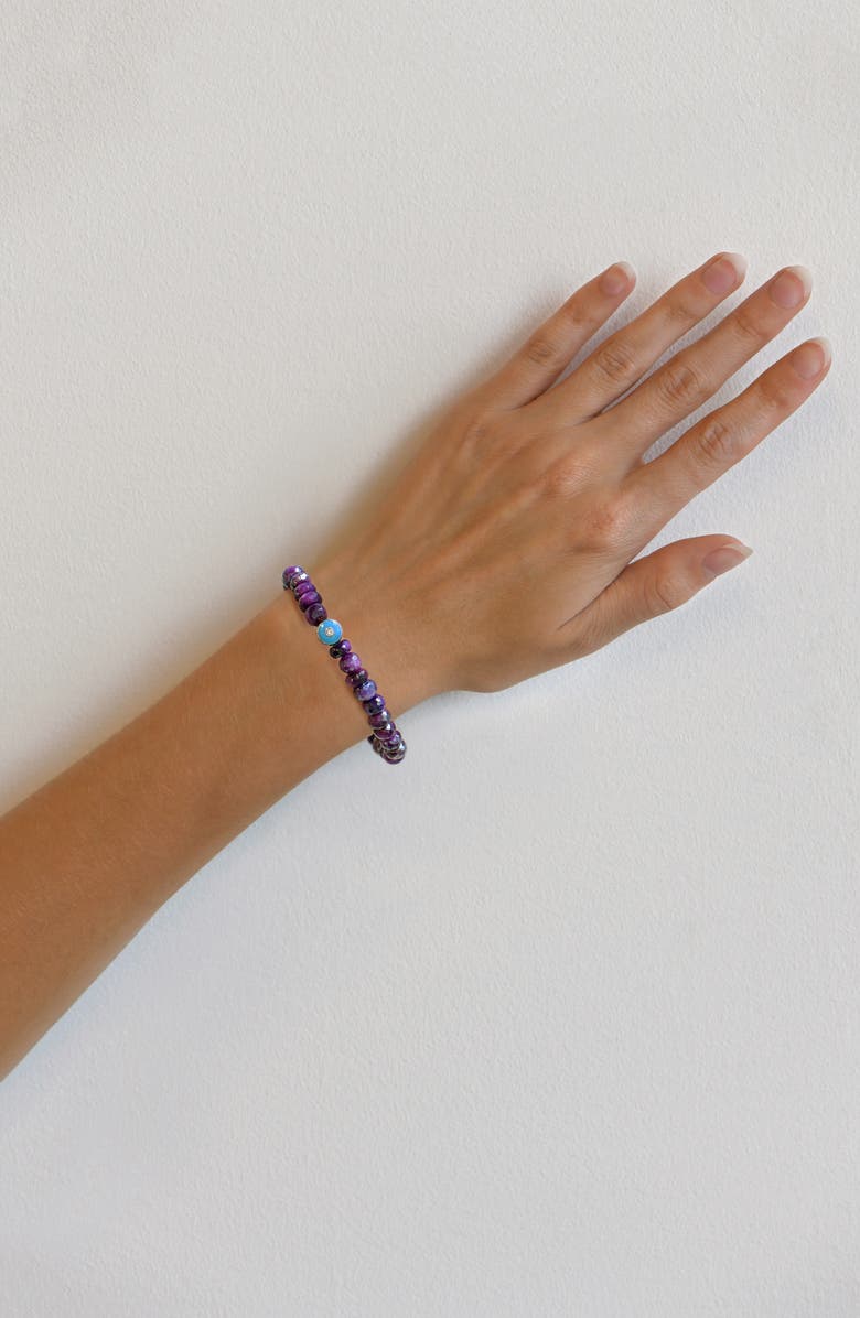 Anzie Soul Mystic Moonstone Stretch Bracelet, Alternate, color, Purple