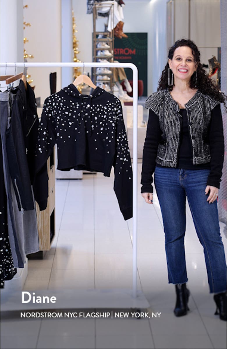 Allover Crystal Crop Hoodie, sales video thumbnail