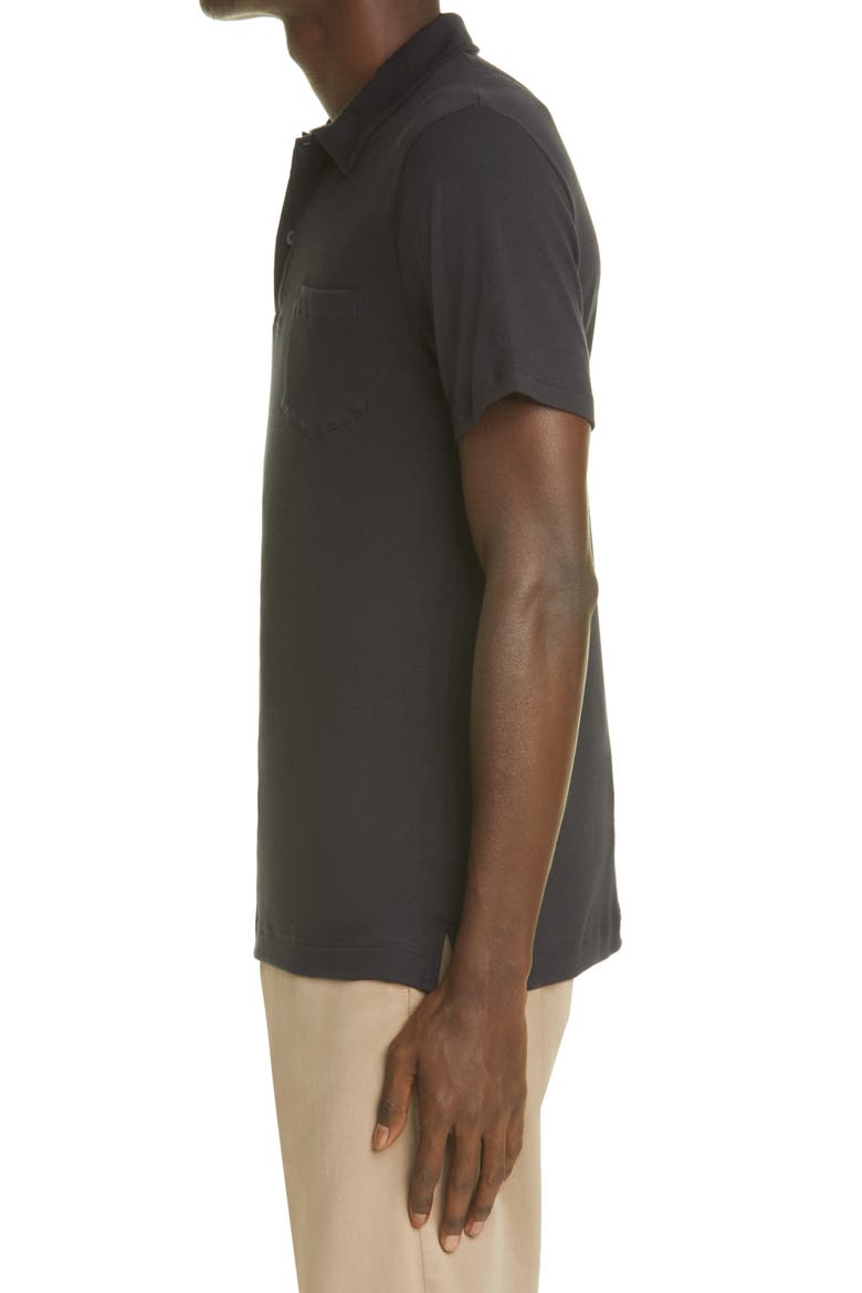 Men's Riviera Cotton Polo, Alternate, color, BLACK