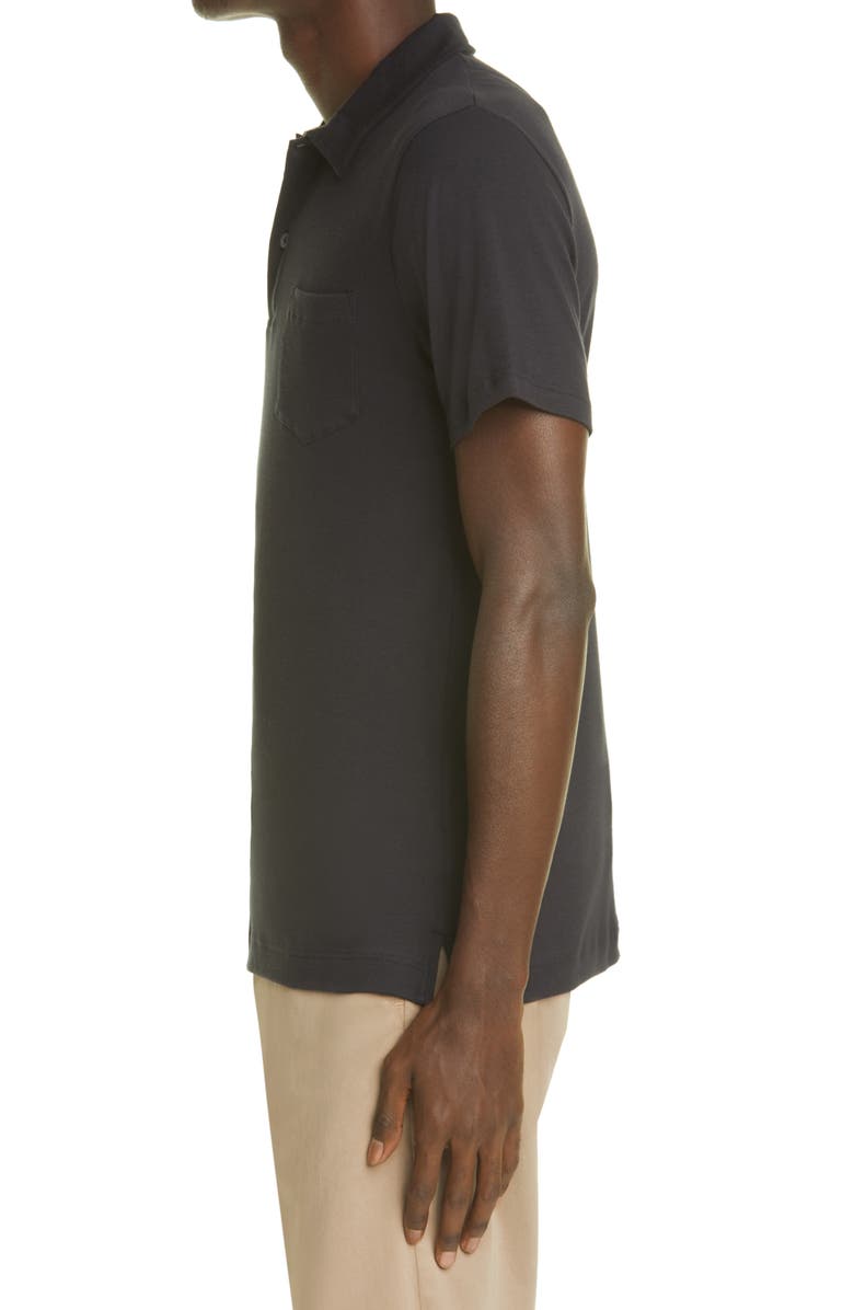 Sunspel Men's Riviera Cotton Polo, Alternate, color, Black