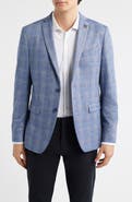 John Varvatos Star USA Varick Slim Fit Blue Glen Check Knit Sport Coat