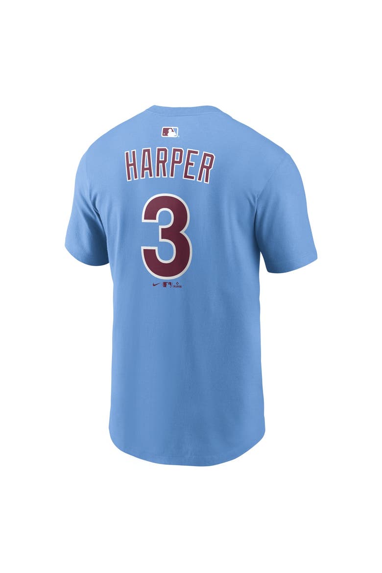 Men's Nike Bryce Harper Light Blue Philadelphia Phillies Name & Number T-Shirt, Alternate, color, Light Blue