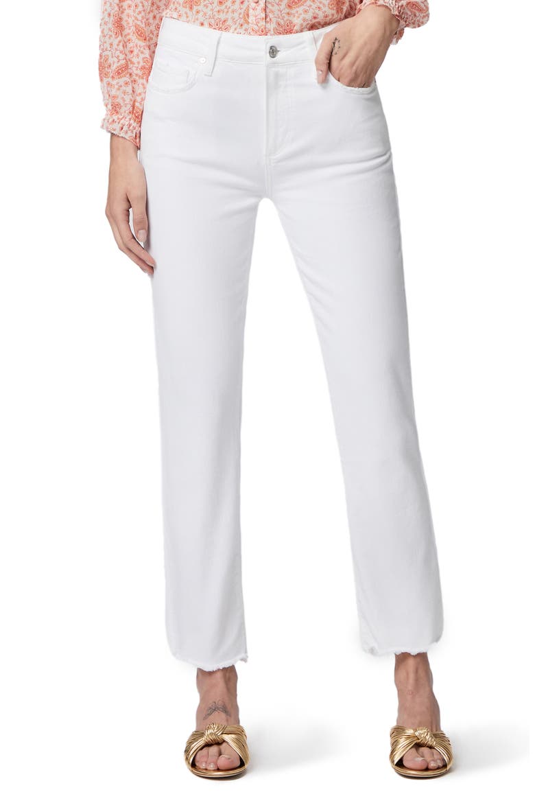 Cindy Frayed High Waist Ankle Straight Leg Jeans, Main, color, WHTNOISGHM