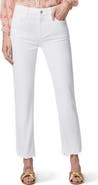 PAIGE Cindy Frayed High Waist Ankle Straight Leg Jeans