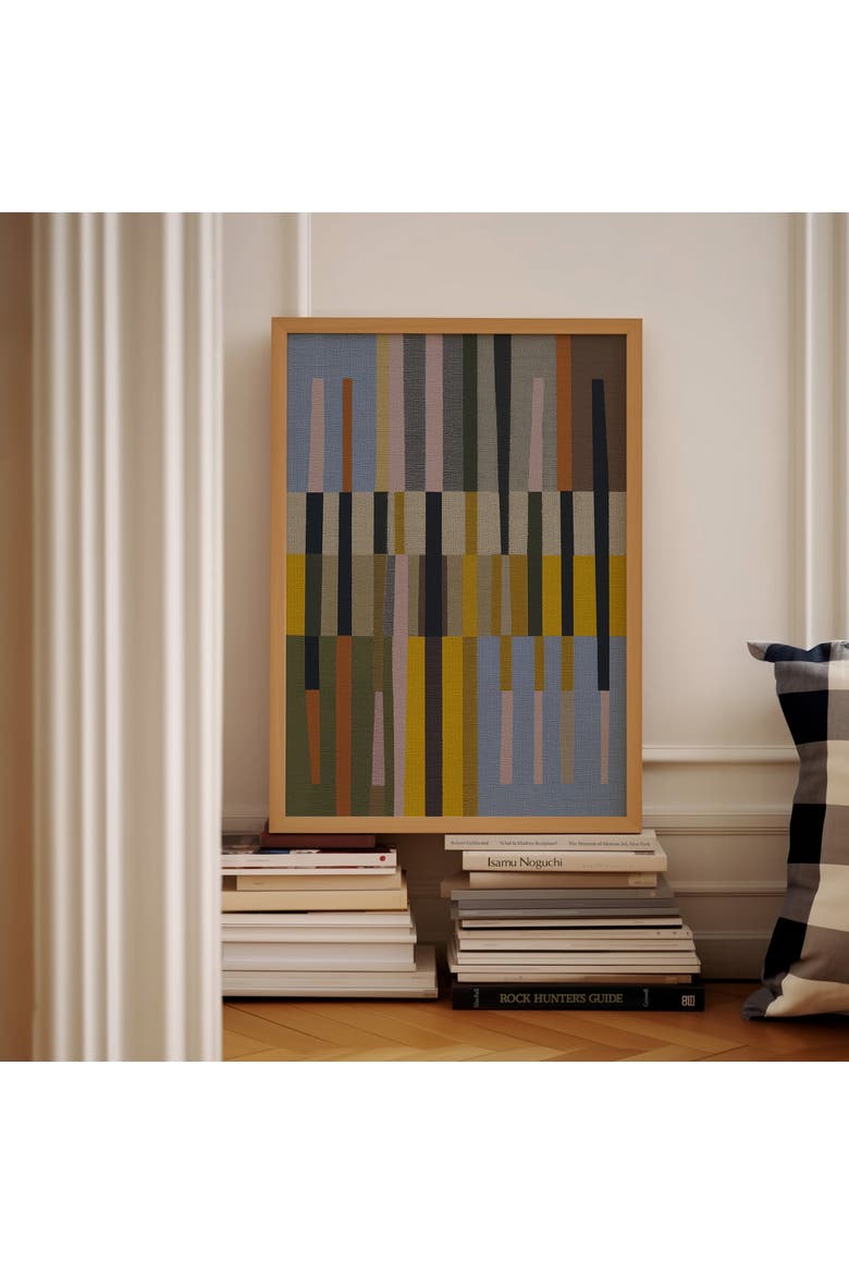 Woven Perspectives No. 09 Geometric Abstract Art Print, Alternate, color, Black Frame