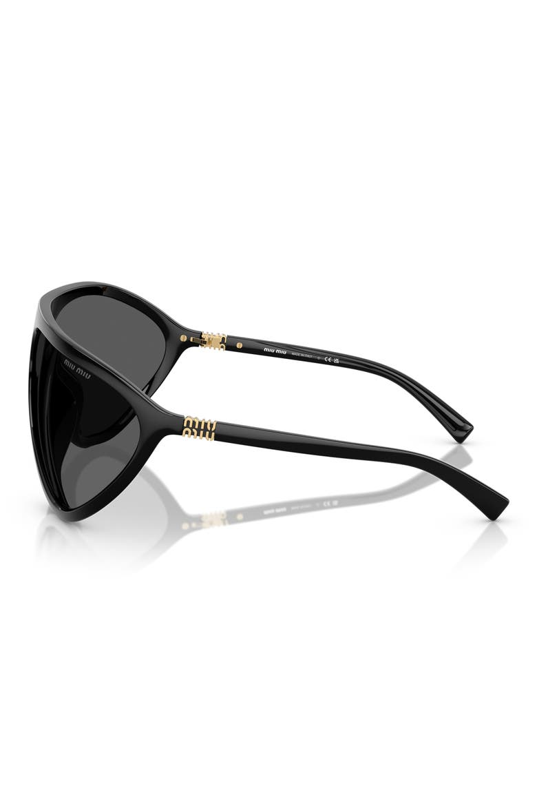 75mm Oversize Shield Sunglasses, Alternate, color, DARK GREY