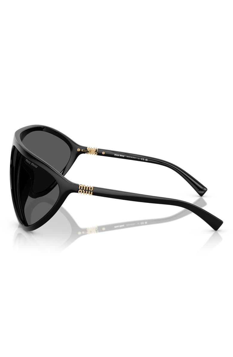 Miu Miu 75mm Oversize Shield Sunglasses, Alternate, color, Dark Grey