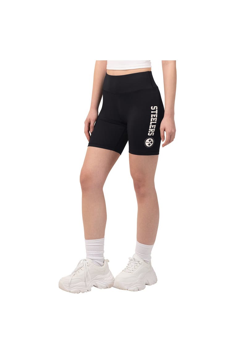 Women's Starter  Black Pittsburgh Steelers Biker Shorts, Main, color, Black