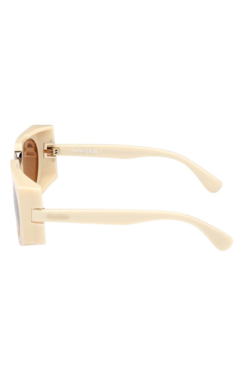 Max Mara 59mm Round Sunglasses, Alternate, color, Ivory / Brown