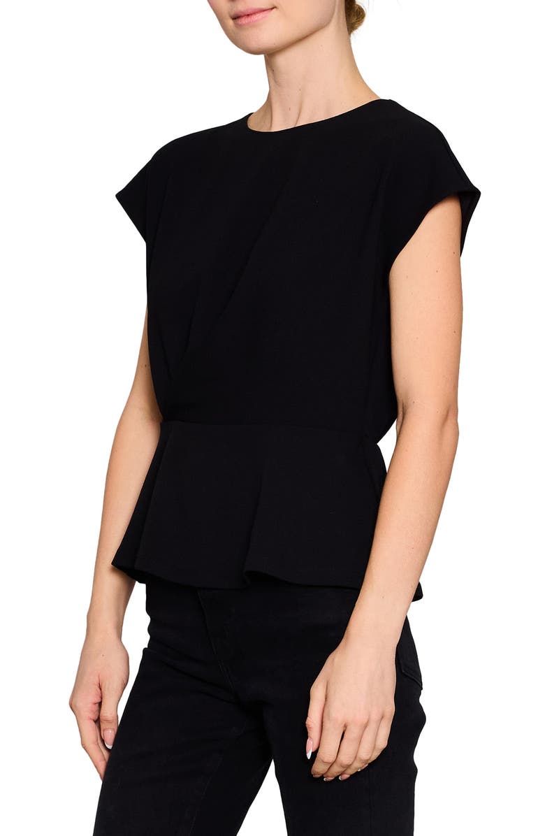 MELLODAY Short Sleeve Gathered Peplum Top, Alternate, color,