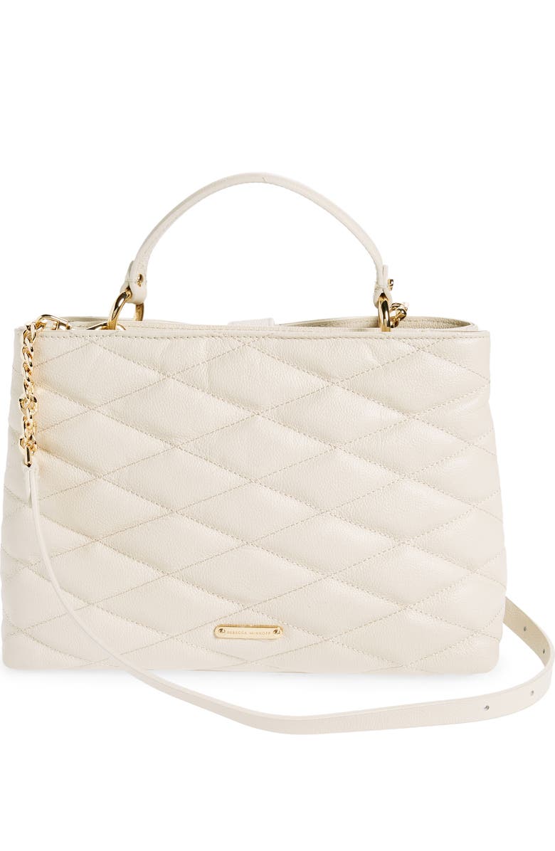 Rebecca Minkoff Edie Quilted Leather Top Handle Satchel, Alternate, color,