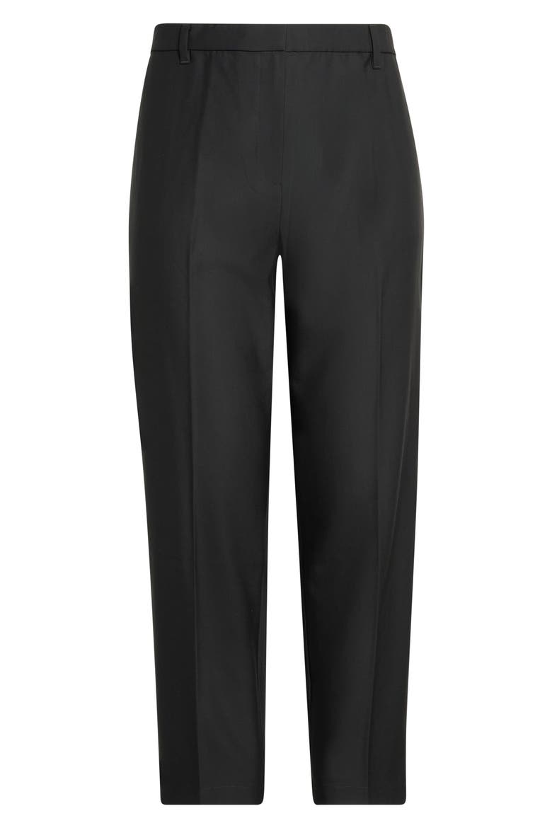 High Waist Wool Tapered Ankle Trousers, Alternate, color, BLACK