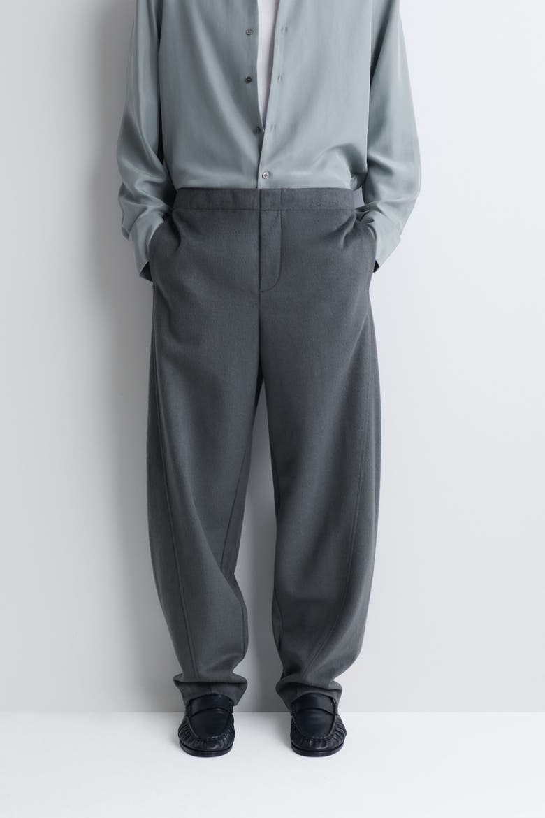 Brushed Jersey Regular-fit Tapered Pants, Alternate, color, STEEL GRAY