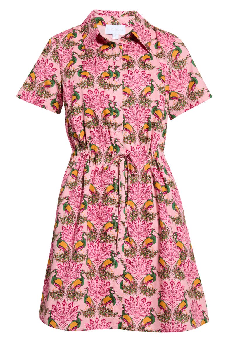 Kenda Peacock Shift Shirtdress, Alternate, color, PINK-GREEN