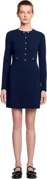SANDRO Mini button-up knit dress