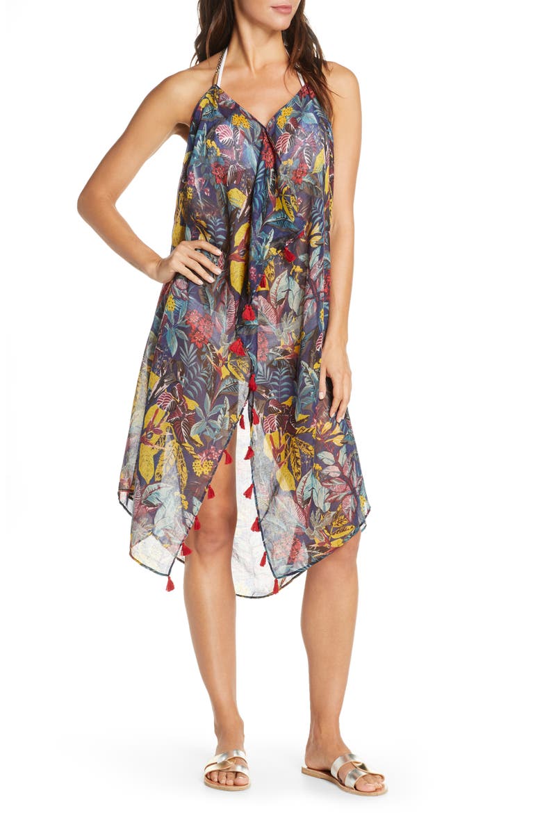 Beach to Street Cover-Up Dress, Main, color, MULTI/ BLACK