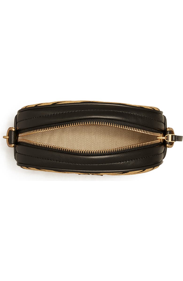 Tory Burch Kira Chevron Small Straw Crossbody Bag, Alternate, color,