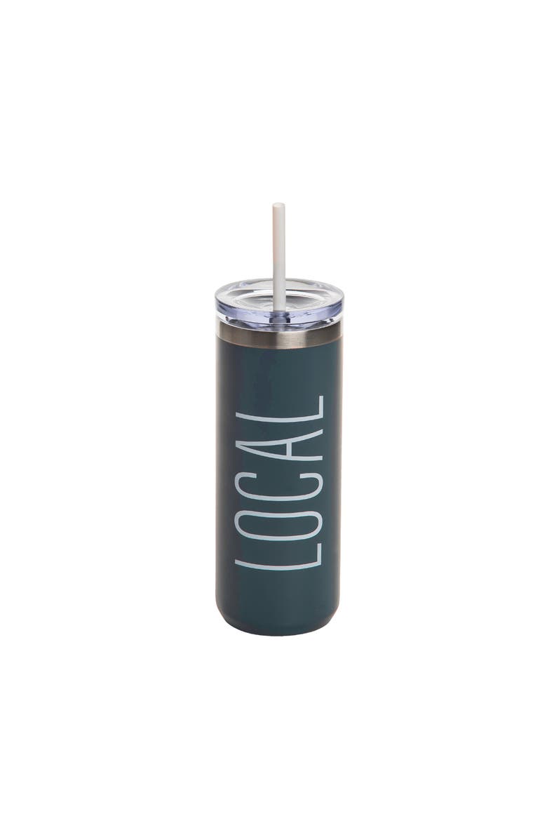 Local Tumbler w/ Straw Metal Green 18 oz, Main, color, Green