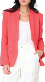 GIBSONLOOK Inverted Notch Collar Cotton Blend Knit Blazer