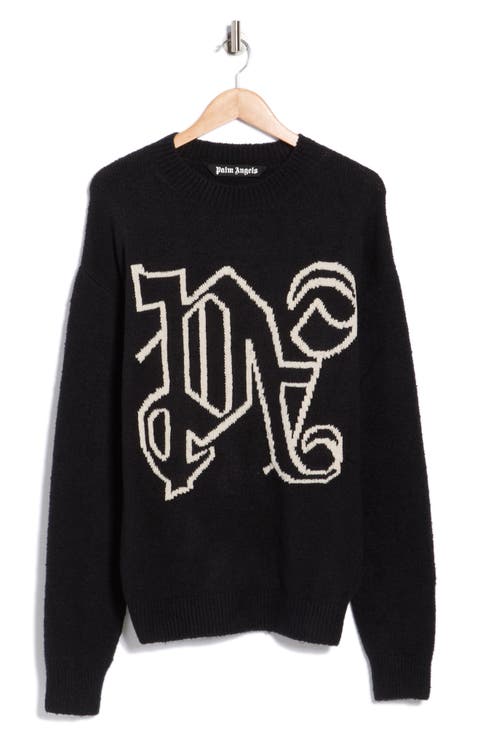 Logo Monogram Intarsia Knit Sweater