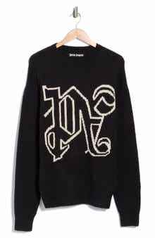 Palm Angels Logo Monogram Intarsia Knit Sweater