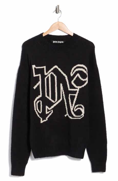 Palm Angels Logo Monogram Intarsia Knit Sweater