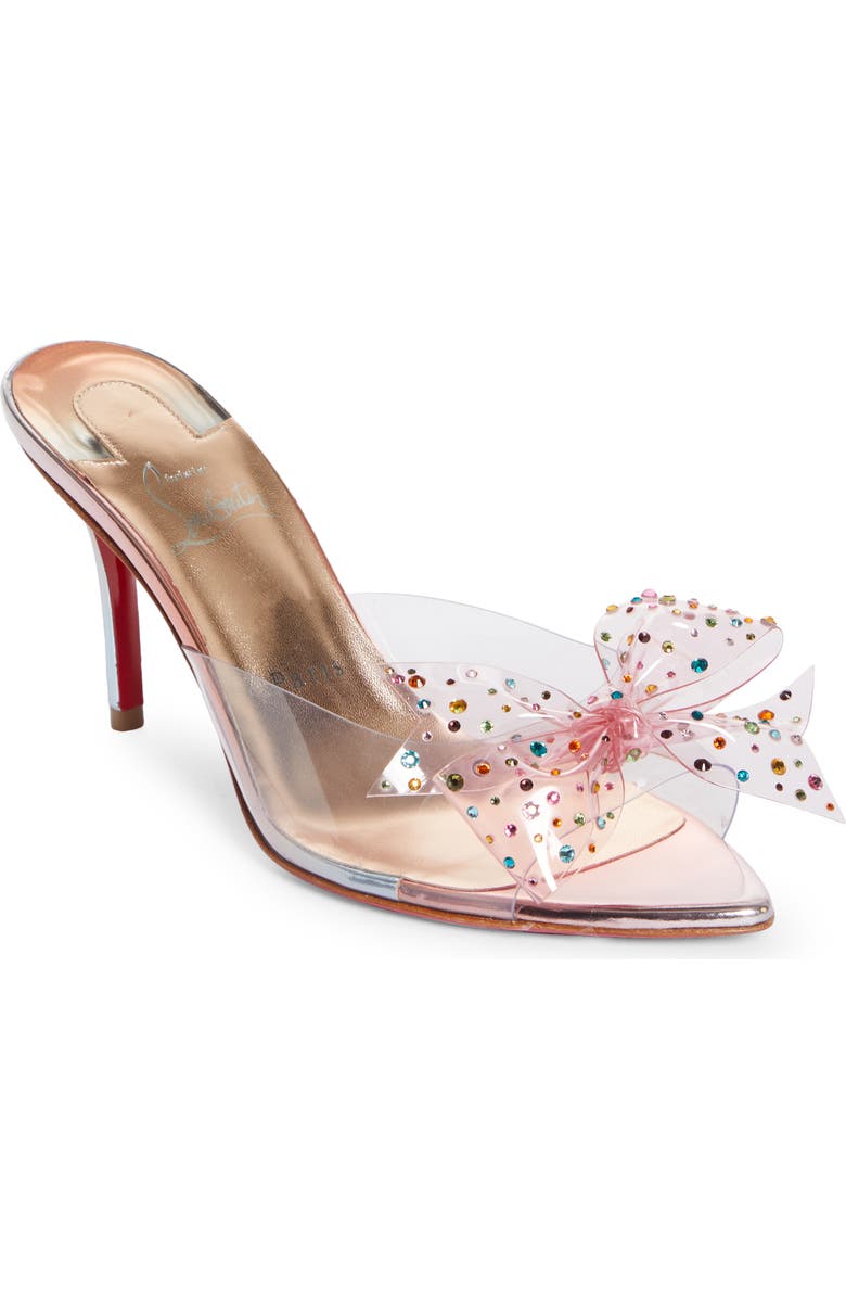 Christian Louboutin Crystal Embellished Pointed Toe Slide Sandal, Main, color,