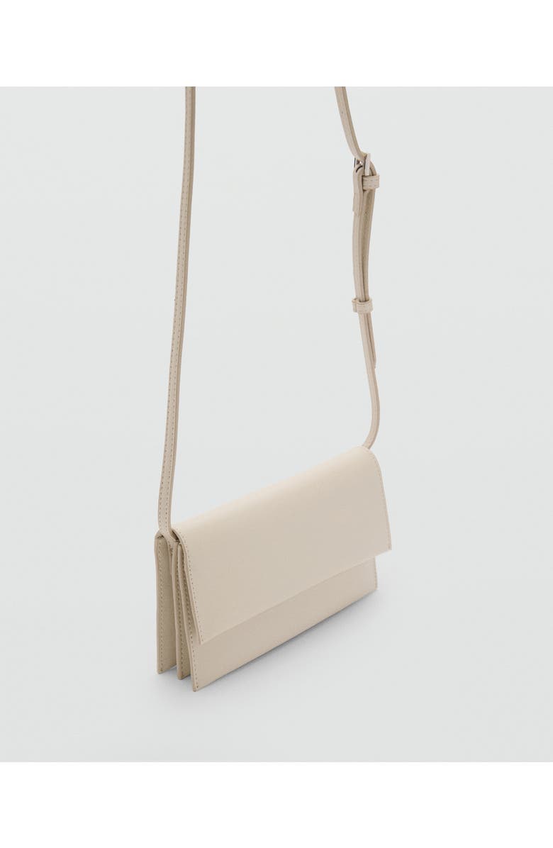 MANGO Faux Leather Crossbody Bag, Alternate, color, Off White