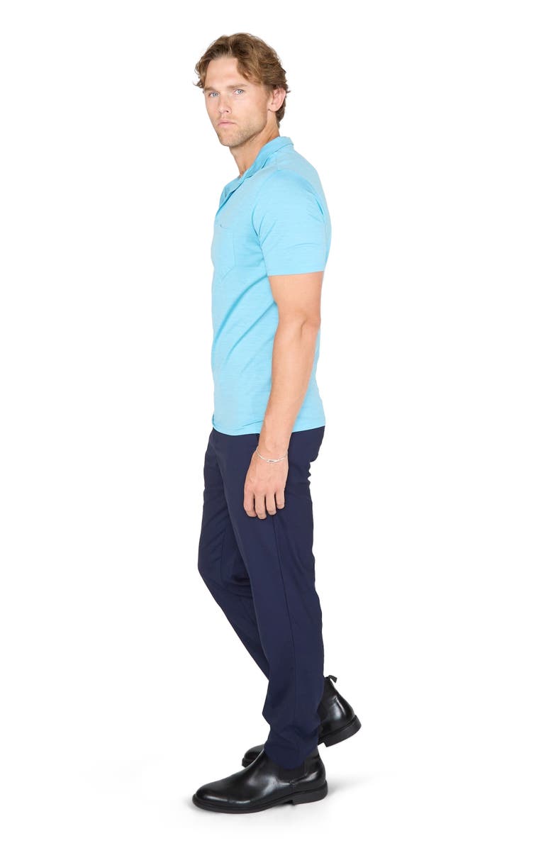 Lords of Harlech Bobby Merino Wool Johnny Collar Polo, Alternate, color, Teal