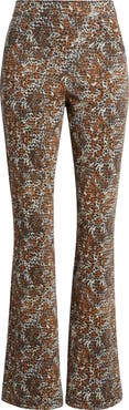 Hue Leopard Print Pull-On Bootcut Jeans