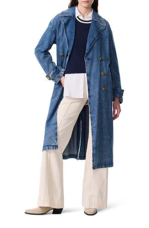 Rag & Bone Blue Meghan Striped Crochet-trim Sweater Vest In Navy