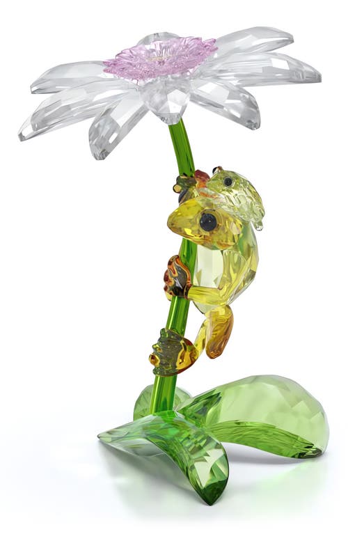 Swarovski Idyllia Frogs & Flower Crystal Figurine In Multi