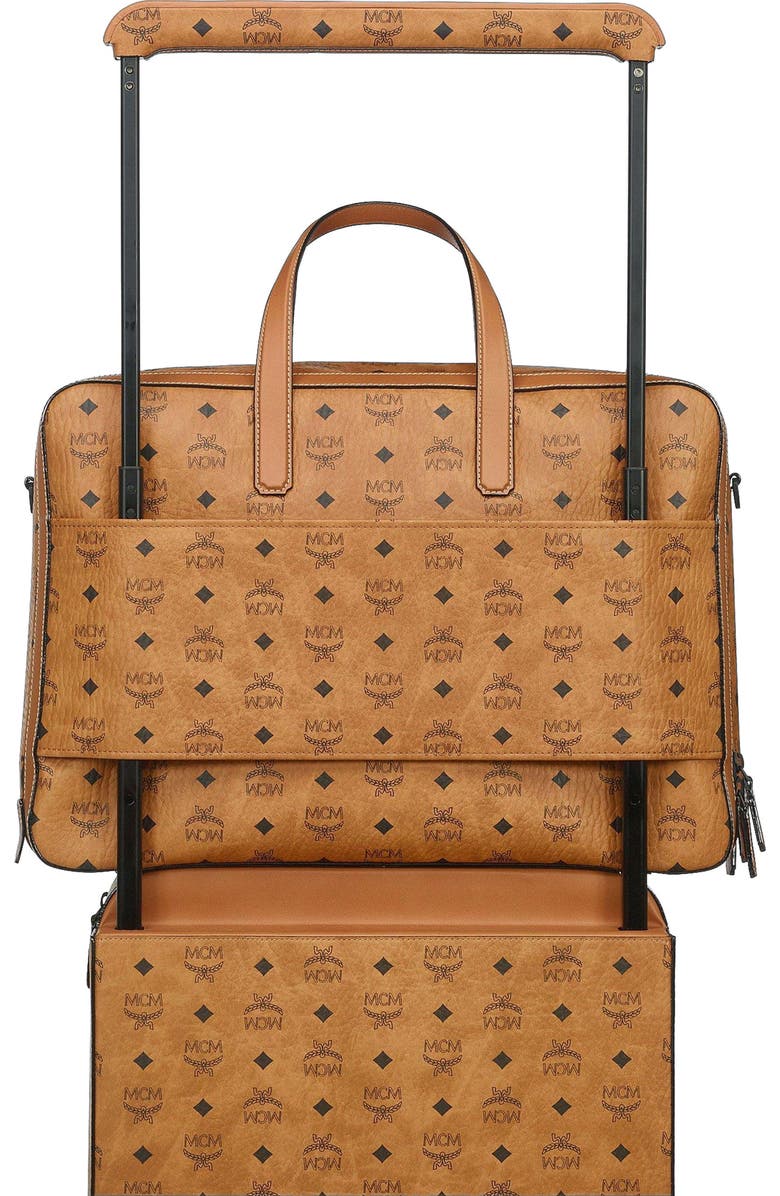 MCM Ottomar Garment Bag in Visetos, Alternate, color, Cognac