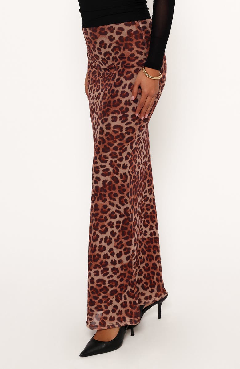 Petal & Pup Cici Leopard Print Mesh Maxi Skirt, Alternate, color, Leopard