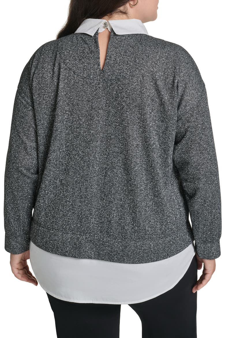 Rose Two-Fer Sweatshirt, Alternate, color, DARK HEATHER GREY