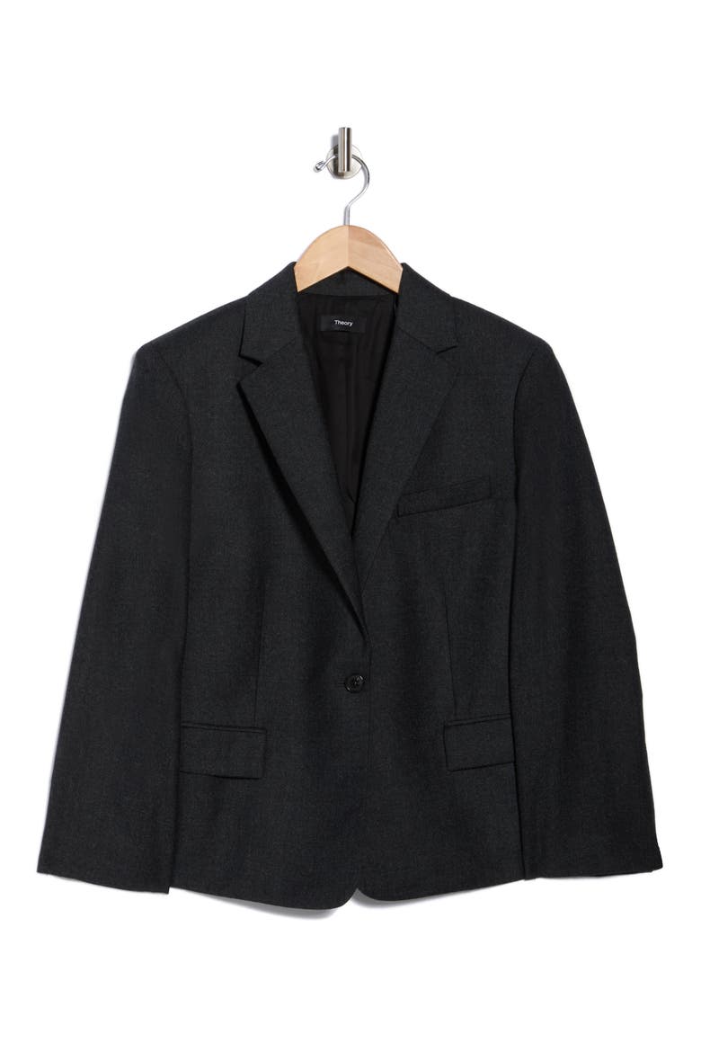 Slim Fit Notch Lapel Virgin Wool Blazer, Main, color, NEW CHARCOAL MELANGE