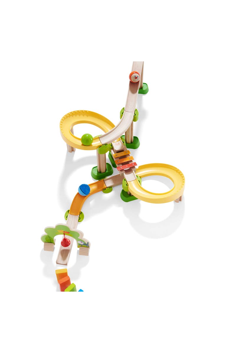 HABA Marble Run Building Set - Kullerbu Sim-Sala-Kling with Musical Effects and Domino Blocks, Ball Run Track Toy for Toddlers 2 and Up, Alternate, color, Multi