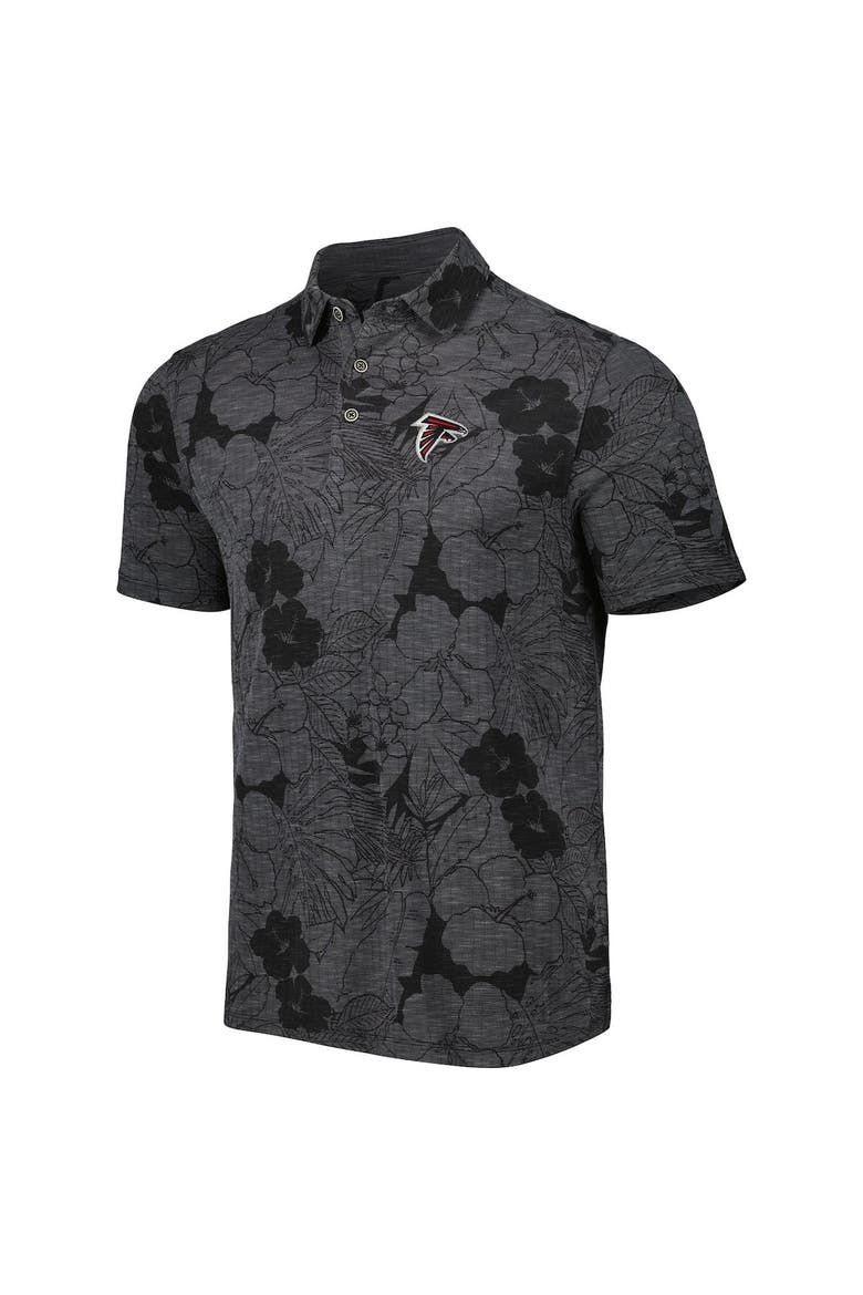 Men's Tommy Bahama Black Atlanta Falcons Miramar Blooms Polo, Alternate, color, Black