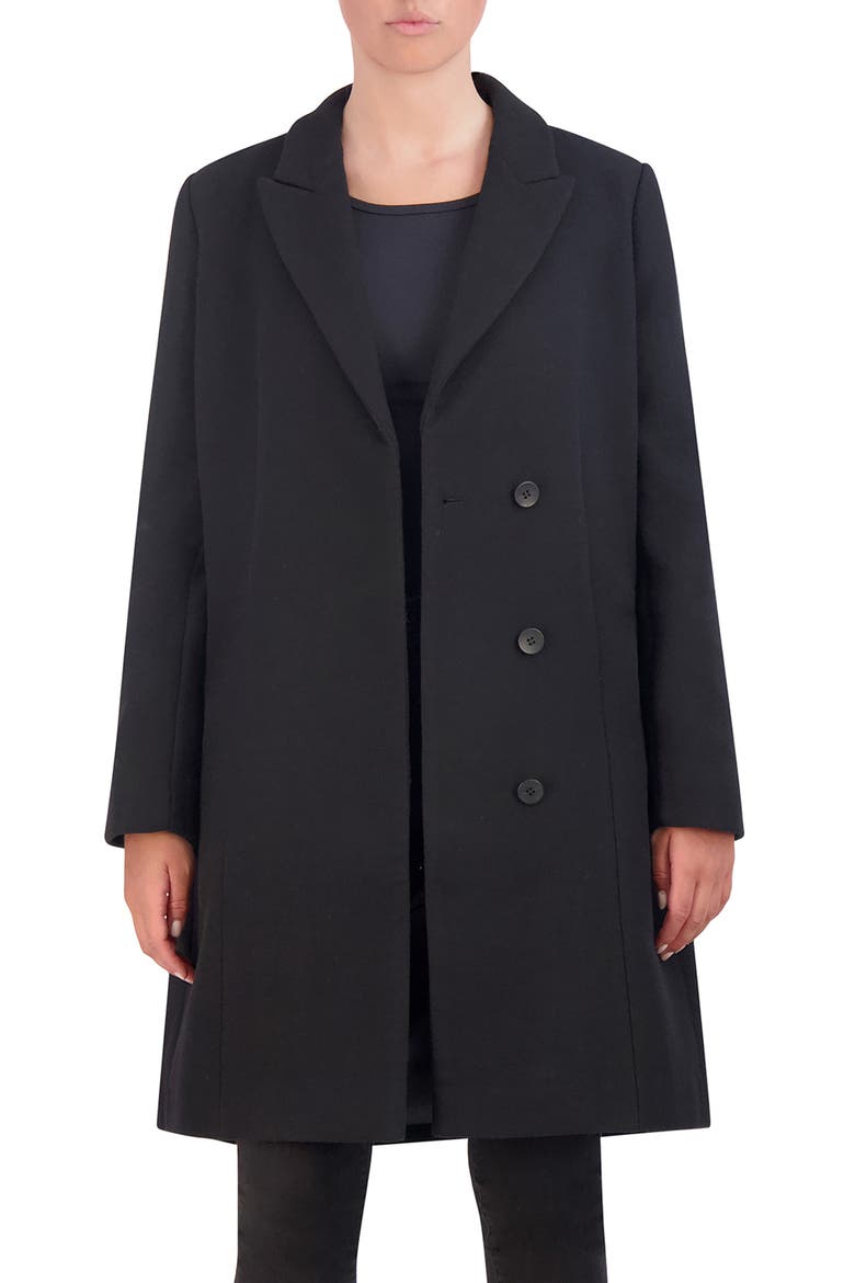Wool Blend Coat, Main, color, BLACK